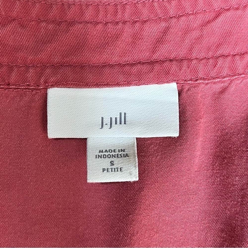 J. Jill pink tunic style lace up closer top long sleeve button cuff sz small SP - Picture 9 of 12